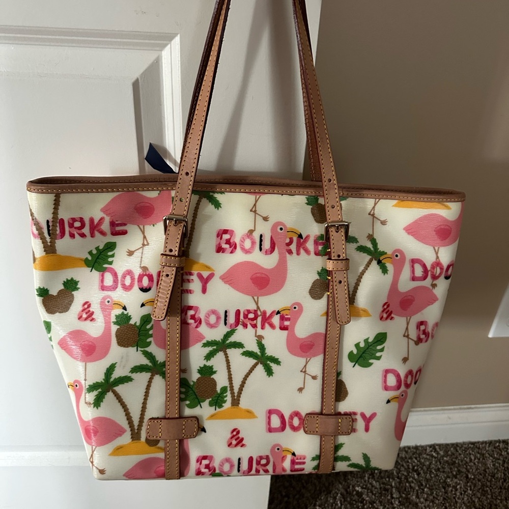 Dooney & Bourke Pink and Brown Tote Bag